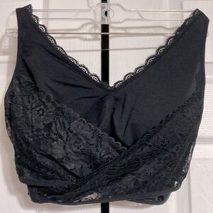 Comfy black corset style lace bra XL